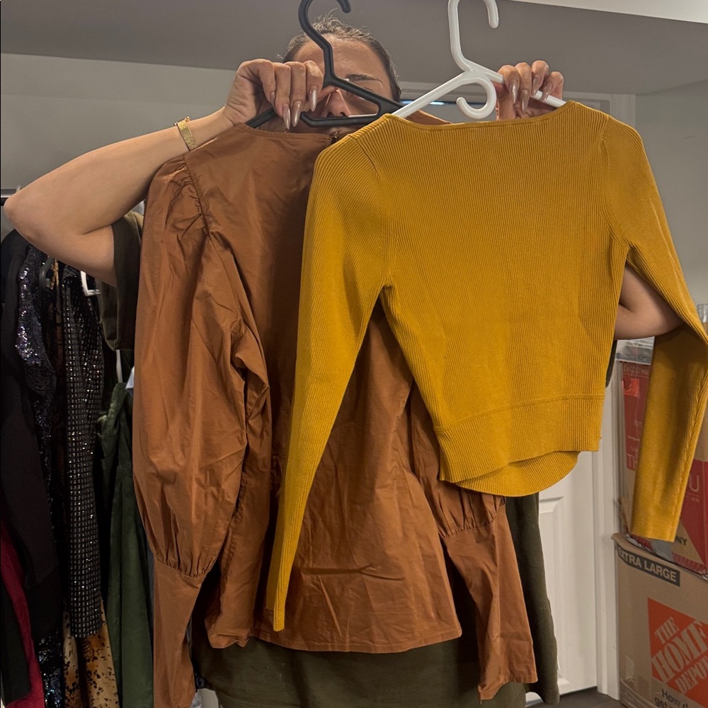 Bundle Brown And Yellow Tops